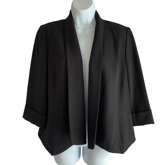 Nipon Boutique Black Open Front Jacket Blazer Size 6 12j - Picture 1 of 11